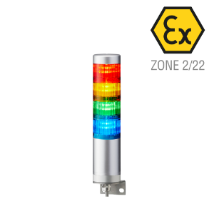 ATEX 60mm Dia 4 LED Signal Tower 24Vdc Wall Mount