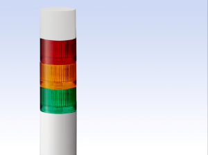 Signal Tower Ø60mm, 3 LED Direct Mnt fl/Buzzer WHITE