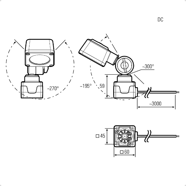 CENALED Swivel Head Spot Light: 24Vdc Operatiom