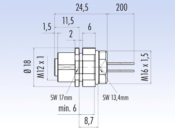 M12_Female_M16_Rotatable_Panel_Mount