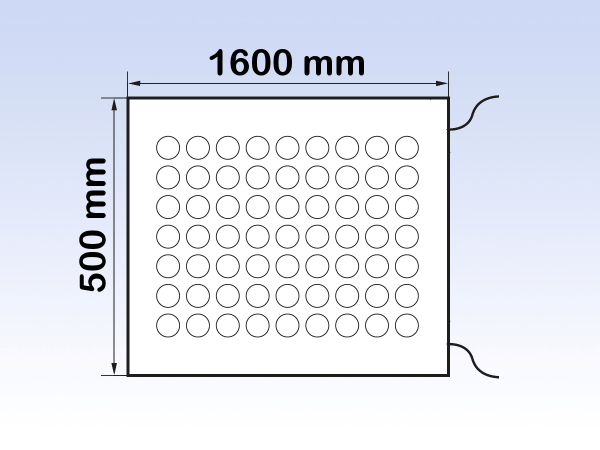 Safety Mat 1600 x 500mm, 2 x 300mm Cables, Safety Cat 3