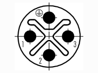 M12-S 3+E Pole Female Angled Screw Contacts, Ø8-10mm