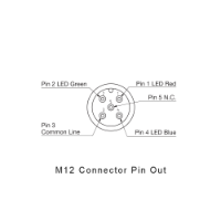 56mm Dia Multi-Colour Beacon, Alarm 12-24Vdc, M12 QD IP65