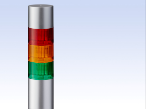 Signal Tower Ø60mm, 3 LED Direct Mnt fl/Buzzer, SILVER