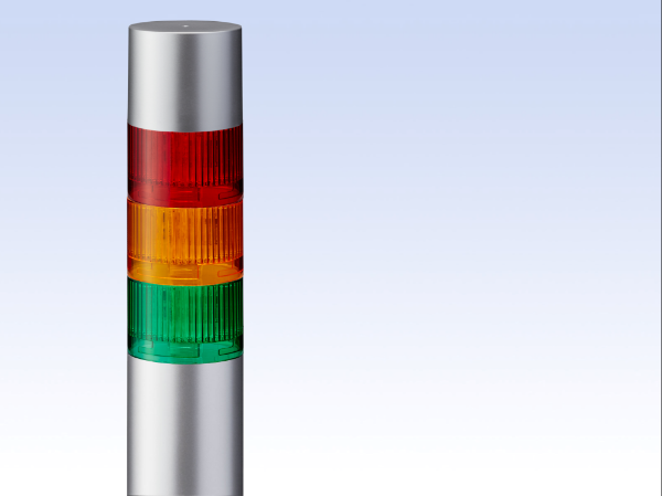 Signal Tower Ø60mm, 3 LED Direct Mnt fl/Buzzer, SILVER