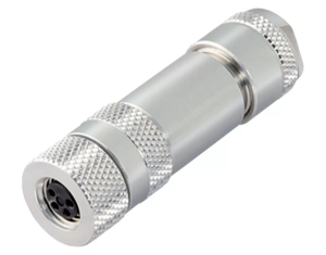 M8 4P Female Straight Shieldable Connector, 4 - 5.5mm OD