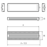 FIELDLED EVO 280 x 96 x 30mm 100° 19W 24Vdc Front M12-A