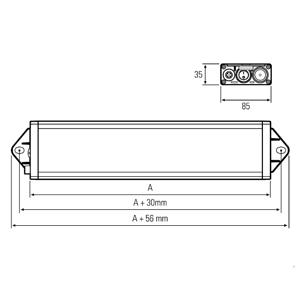 UNILED SL Opal Cover: 295mm 501 lx 15W 24Vdc M12-A