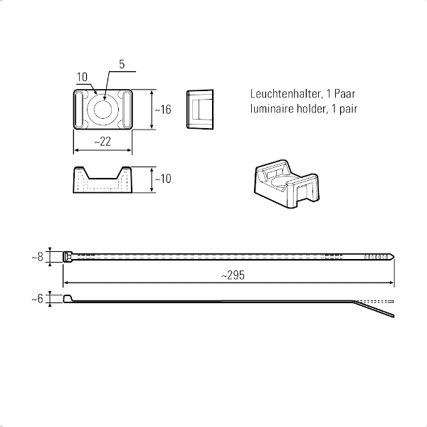 INROLED 50 Food & Beverage Metal Detectable Tie&Base 1 Pair