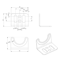 TUBELED 40 II V2A Stainless +/- 110º Magnetic Holder 1 Pair