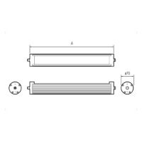 TUBELED 70 100° Optic: 300mm 522 lx 15W 24Vdc M12-A