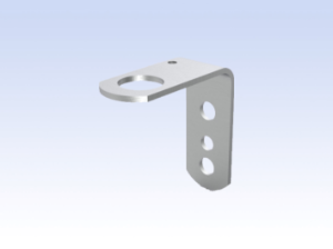 Wall Mounting L Bracket, T-Type Pole, Zinc Plated