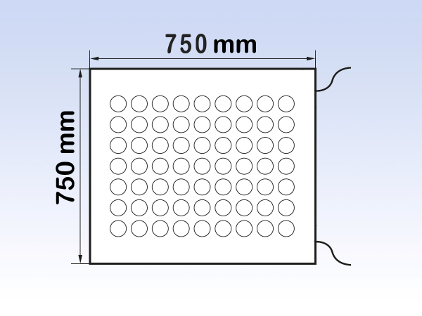 Safety Mat 750 x 750mm, 2 x 300mm Cables, Safety Cat 3