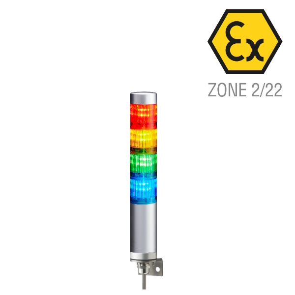 ATEX 40mm Dia 4 LED Signal Tower 24Vdc Wall Mount