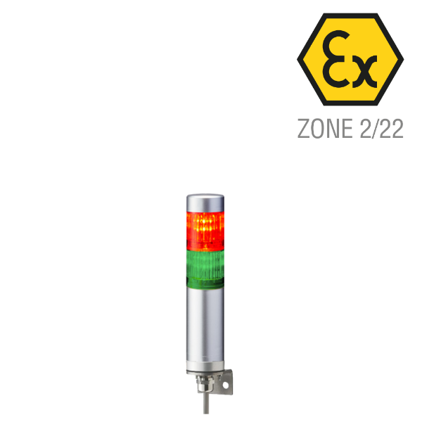 ATEX 40mm Dia 2 LED Signal Tower 24Vdc Wall Mount