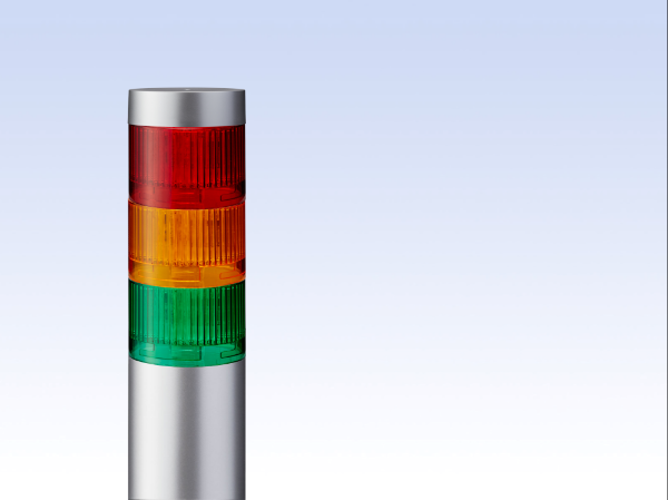 Signal Tower Ø60mm, 3 LED Direct Mnt, SILVER 24Vdc