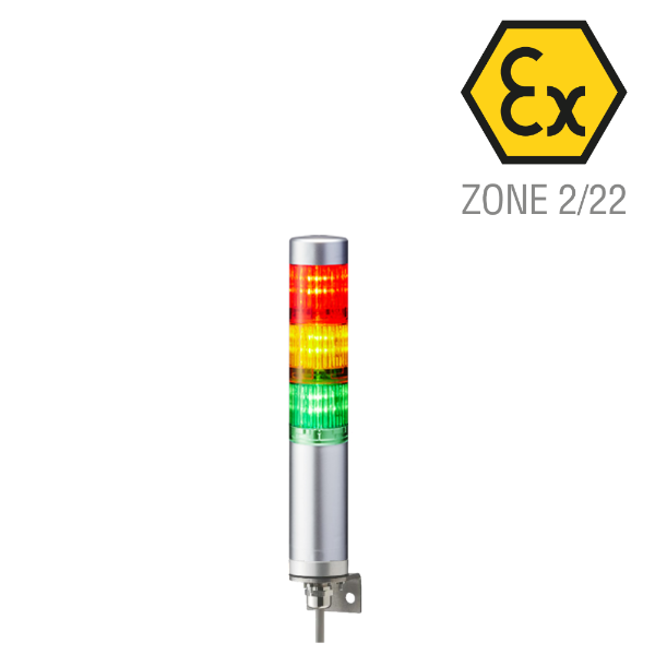 ATEX 40mm Dia 3 LED Signal Tower 24Vdc Wall Mount