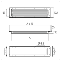 FIELDLED EVO Recessed 280x96x30mm 100° 19W 24Vdc Front M12-A