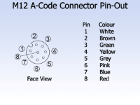 BINDER M12 8 Pole Female Straight 2m PUR Cable