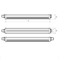 LEANLED II Clear Cover: 180mm 232 lx 4W 24Vdc M12-A