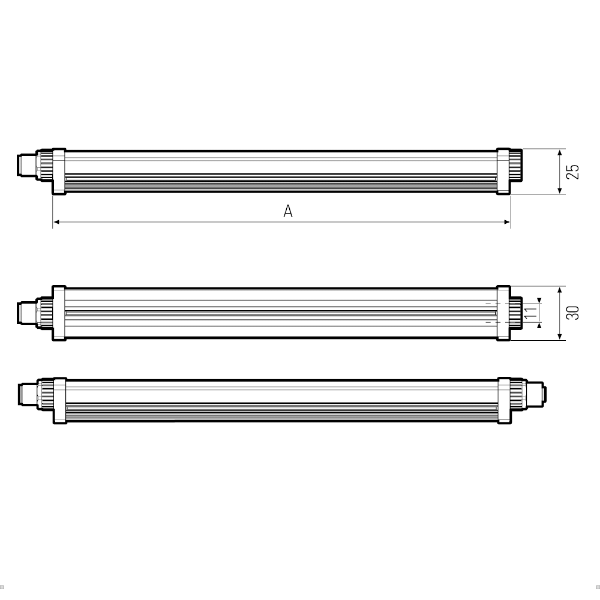 LEANLED II Clear Cover: 180mm 232 lx 4W 24Vdc M12-A