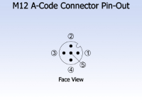 M12 5 Pole Male Straight Shieldable Connector, 4.0-6.0mm OD