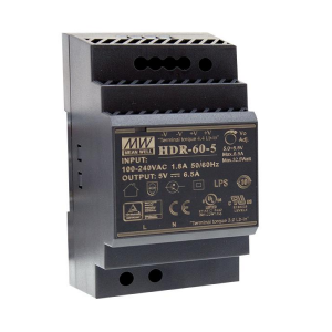 Mean Well Slimline DIN Rail 60W PSU 85-264Vac to 24Vdc