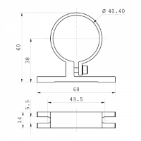 TUBELED 40 II Aluminium 360º Light Holder 1 Pair