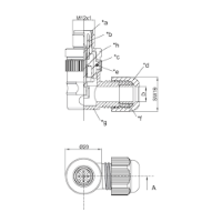 Lutronic M12 4 Pole Male Angled Screw Contact 4-8mm OD